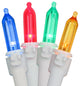 Set of 100 Multi-Color LED Mini Christmas Lights 4" Spacing - White Wire