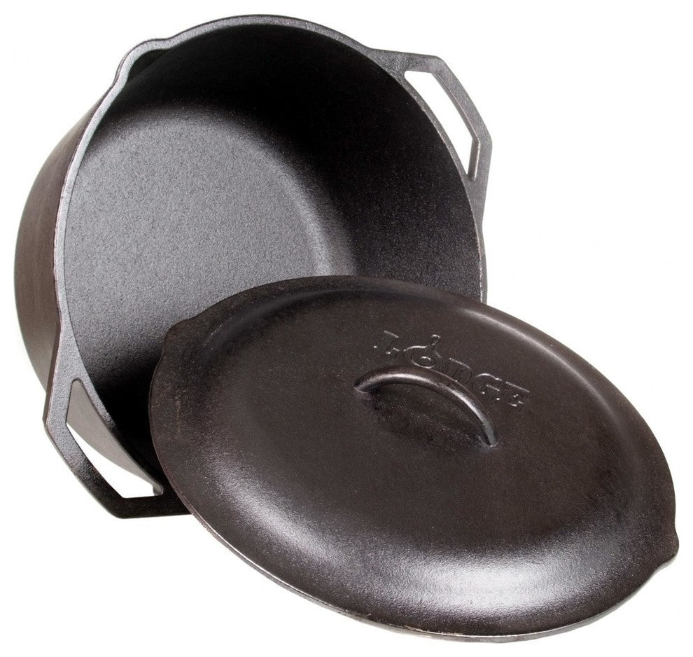 Lodge L10DOL3 Pre-Seasoned Cast Iron Dutch Oven w/ Lid & Dual Handles, 7 Qt
