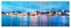 Colorful Hong Kong at Night, Cityscape Canvas Art Print, 83"x32", 7 Panels