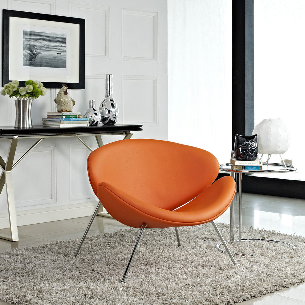 Modern Contemporary Living Room Lounge Chair Orange