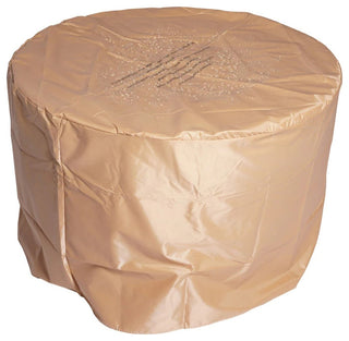 Patio Wood Coating Propane Fire Pit Table with Rain Cover, Brown