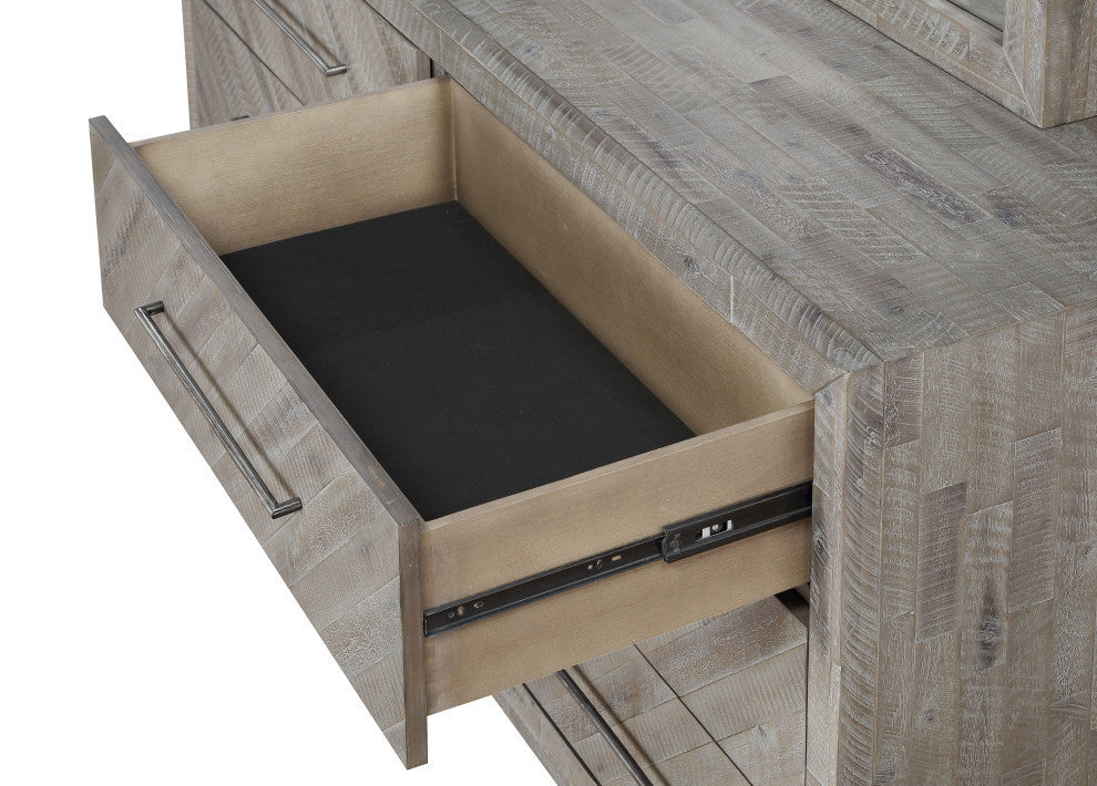 Modus Alexandra 4 Piece Queen Storage Bedroom Set, Rustic Latte