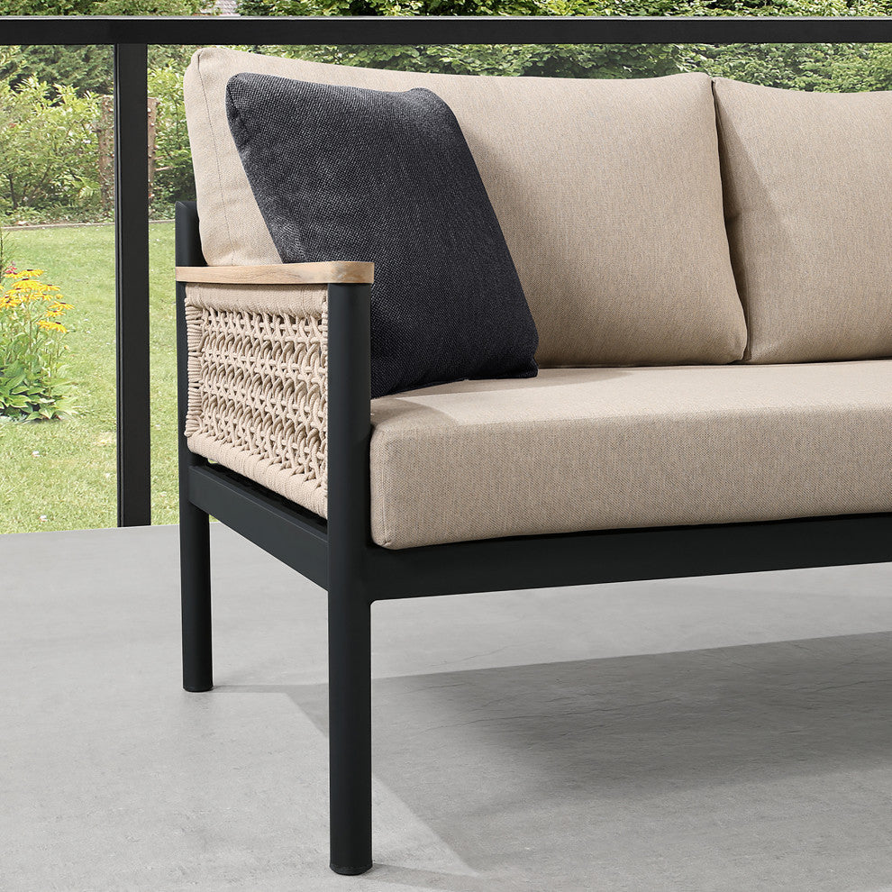 Ove Decors Delray 4-Piece Conversation Set, Light Brown
