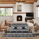 Indoor/Outdoor Phoenix PH3 Black Machine Washable 9' x 12' Rug