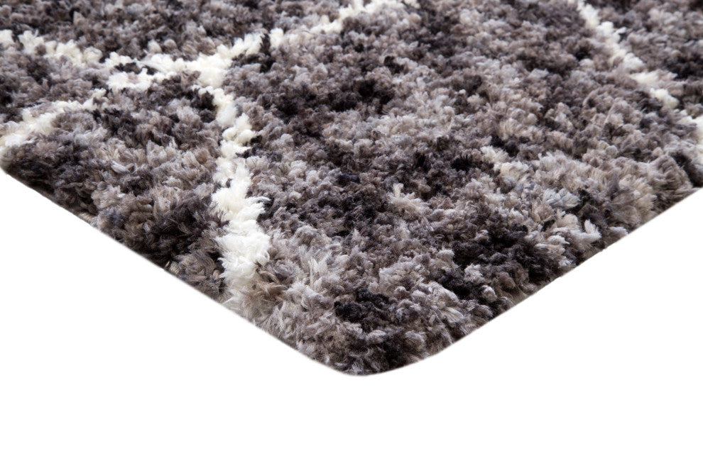 Oasis Cosima Dark Gray and White Polyester Area Rug