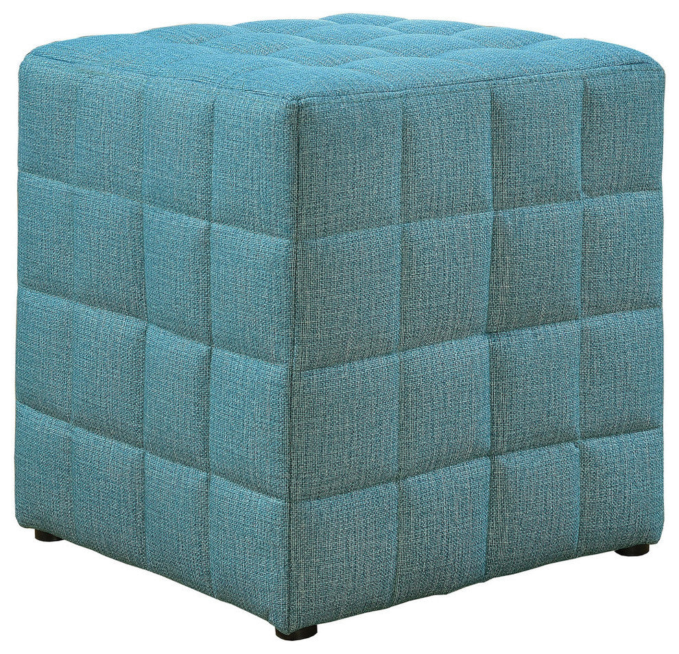 Ottoman - Light Blue Linen-Look Fabric