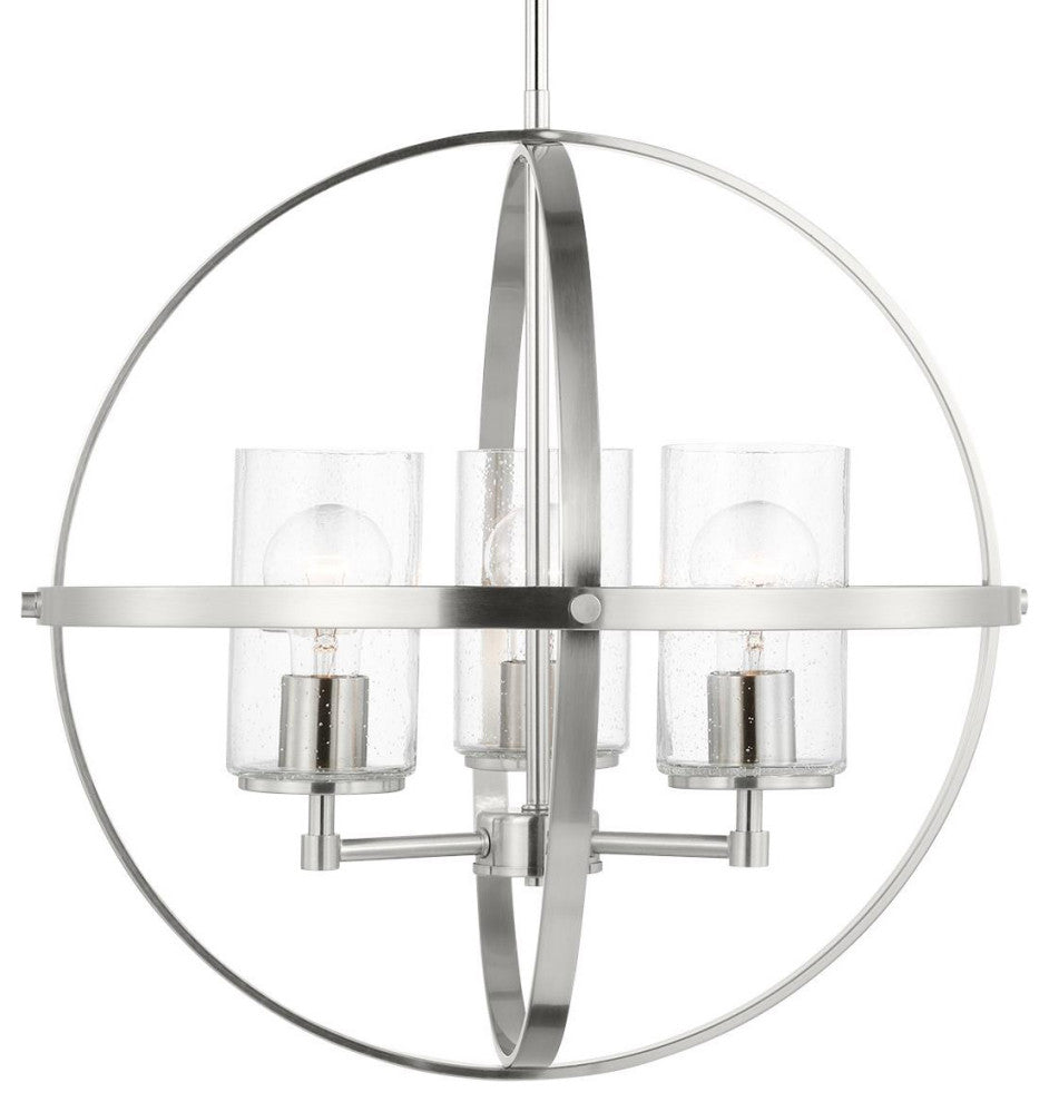 Generation Lighting 3124673 Alturas 3 Light 19"W Outdoor Pillar - Brushed