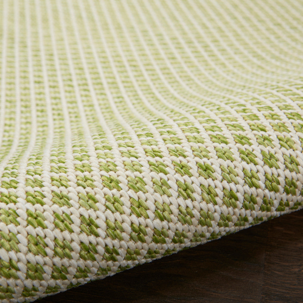 Nourison Courtyard 6' x 9' Ivory Green Modern Area Rug