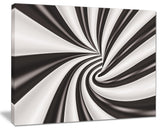 "Fractal Tunnel, Black and White" Abstract Art Canvas Print, 40"x30"