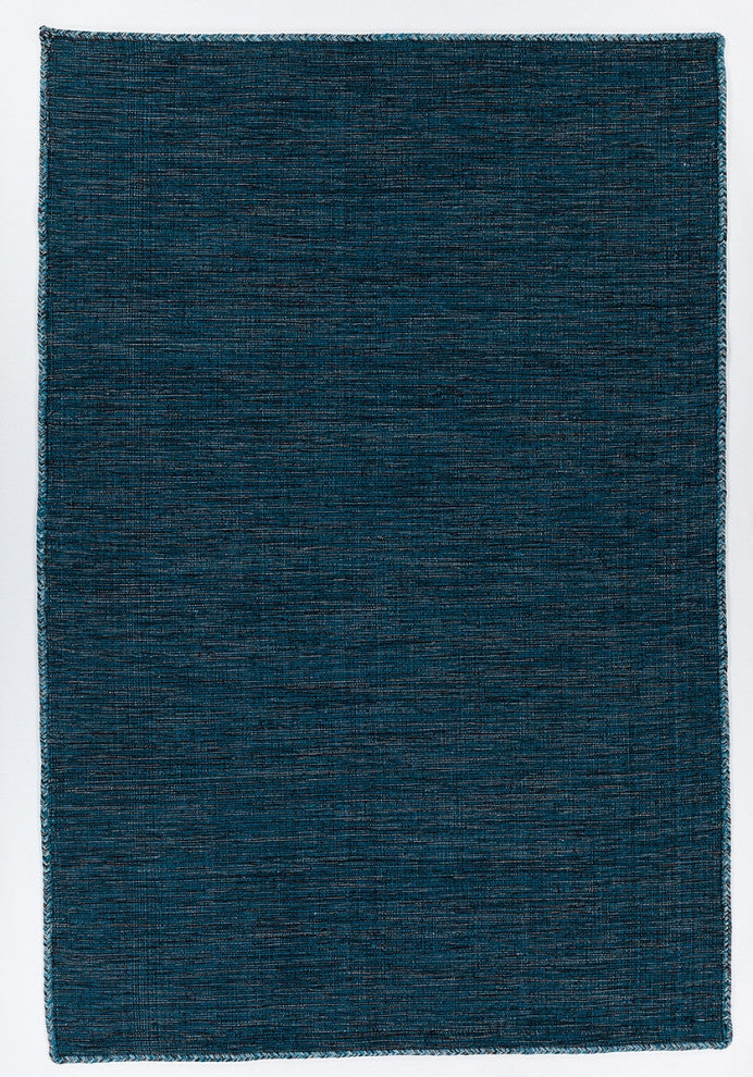 Sybil Handwoven Reversible Cotton Rug, Blue, Rectangular 5'x7'6