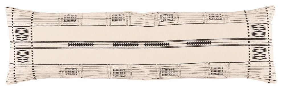 Jaipur Living Zeliang Hand-Loomed Tribal Lumbar Pillow, Polyester Fill