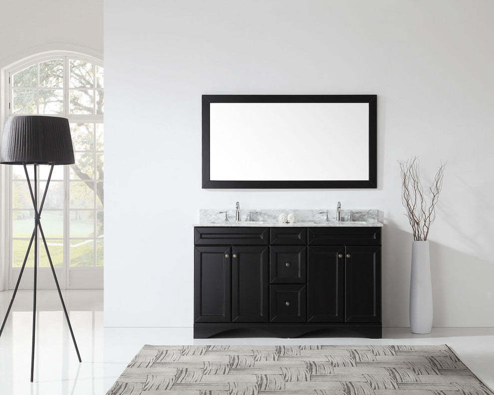 Talisa 60" Double Bathroom Vanity Set, Espresso