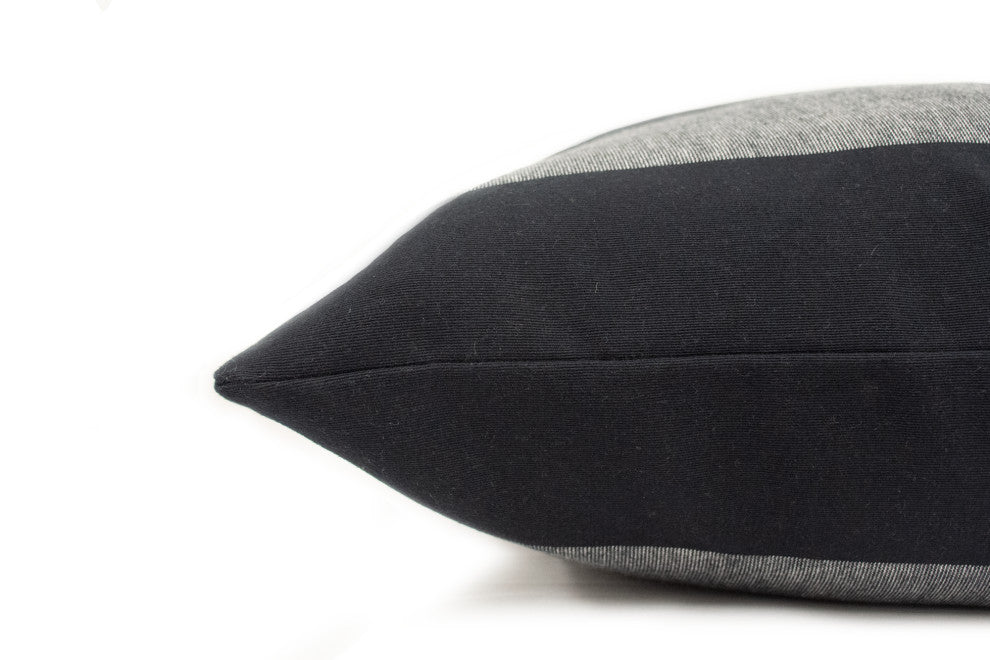 Coal Stripe Cushion Cover, 13" X 18"
