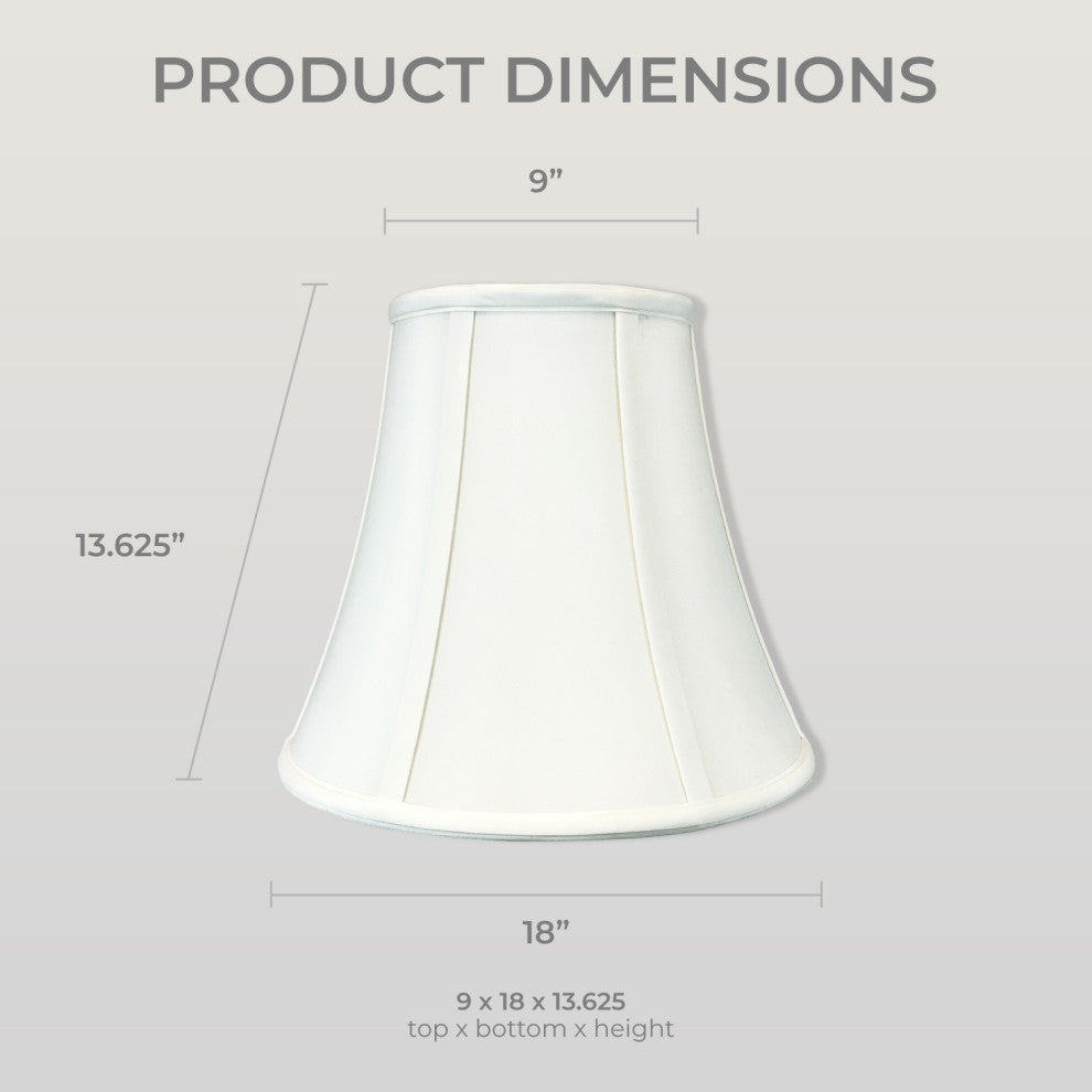 Royal Designs True Bell Basic Lamp Shade, V Notch Fitter, White, 9x18x13.625, Se