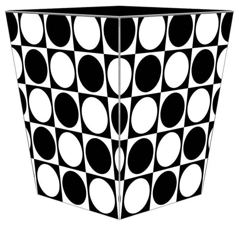Mod Dot Black and White Wastepaper Basket
