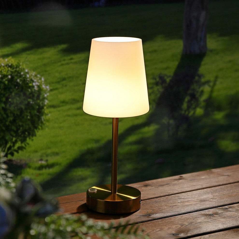 12.75" Modern Minimalist Iron Rechargeable Integrated LED Table Lamp