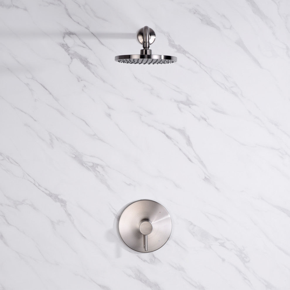 Luxier SS-B01-T Rainfall Shower Faucet Set, Brushed Nickel