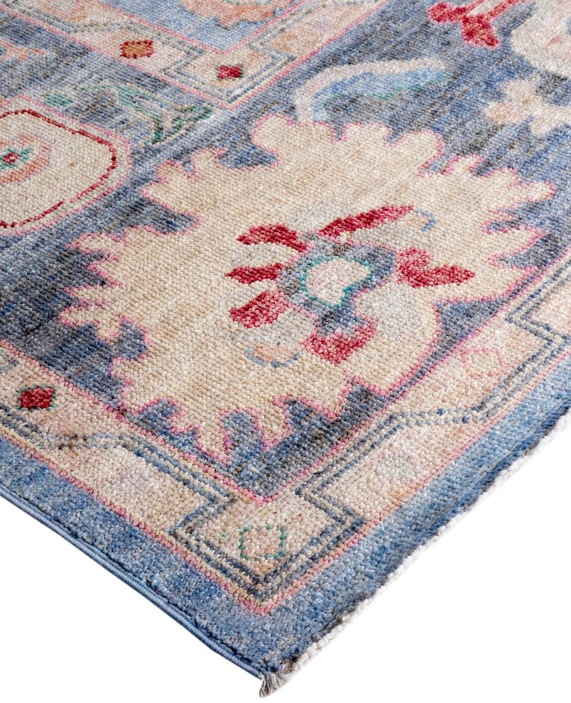 Oushak One-of-a-Kind Hand-Knotted Area Rug Light Blue, 8'0" x 9'9"