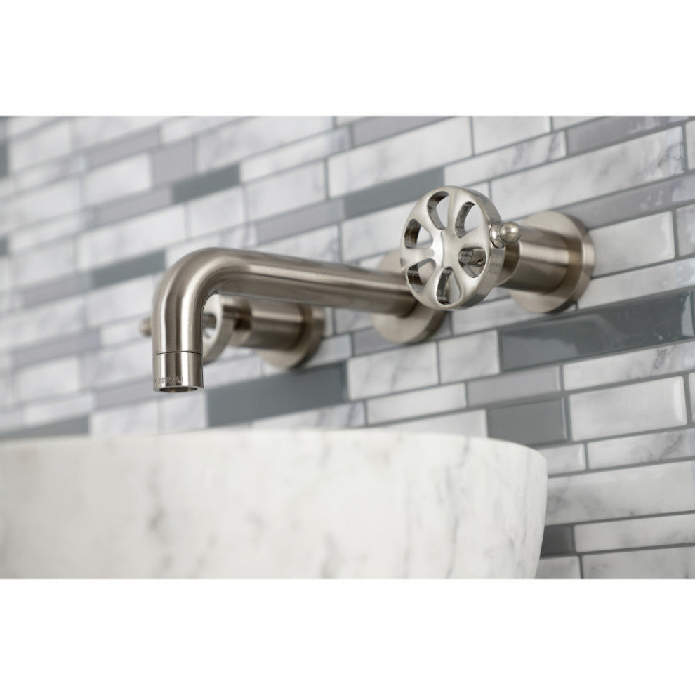 KS8128RX Belknap Two-Handle Wall Mount Bathroom Faucet, Brushed Nickel