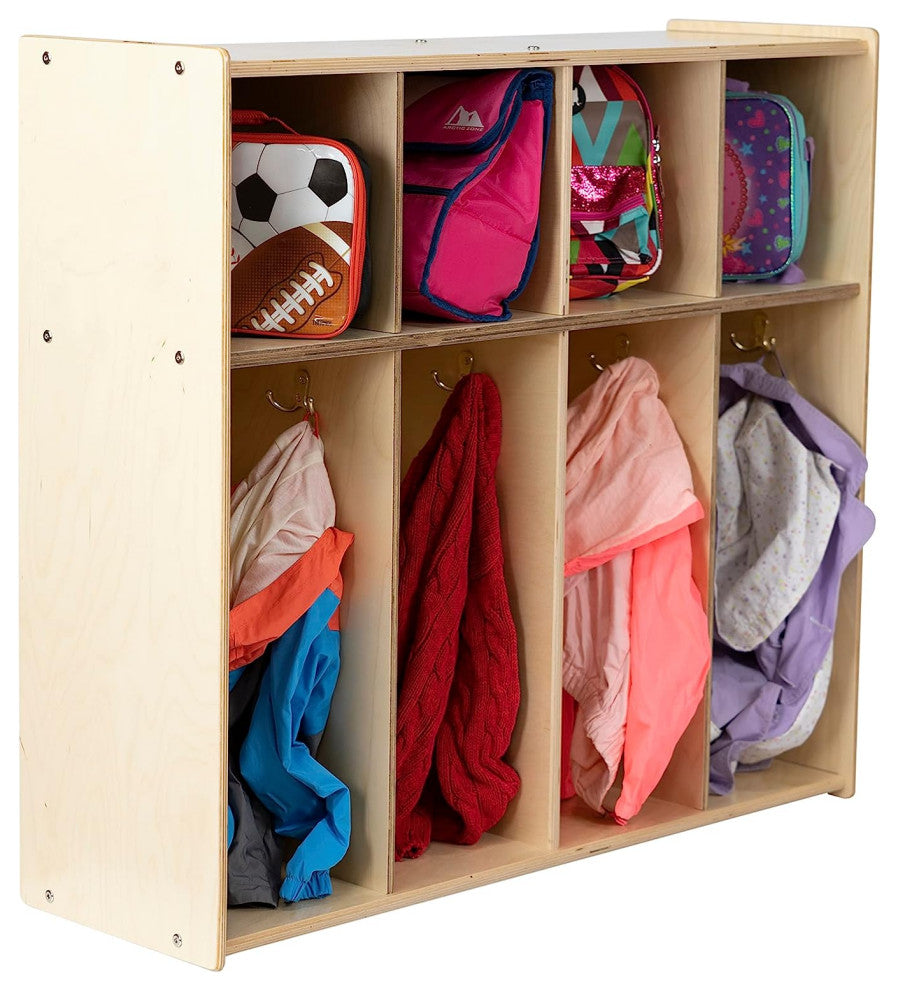 4 Section Cubby Toddler Stotage Organizer Hooks