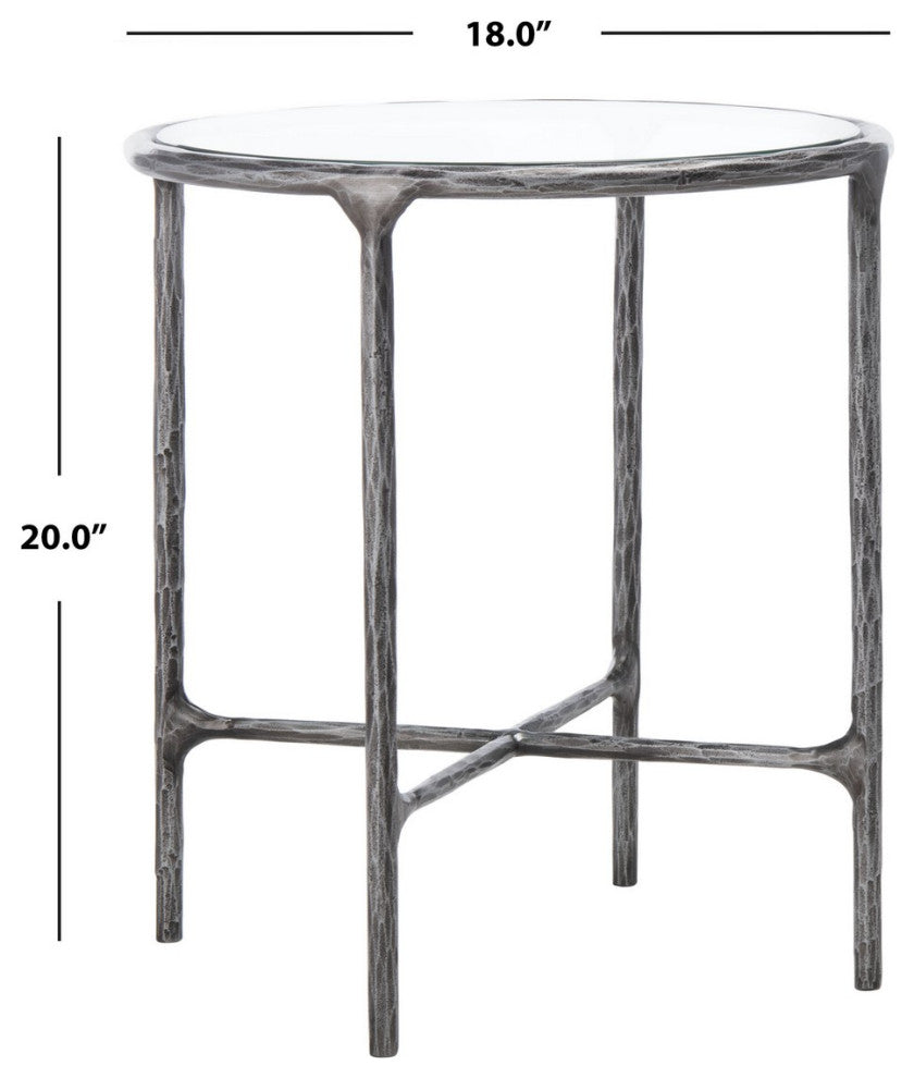 Safavieh Couture Jessa Forged Metal Round End Table, Silver