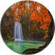Erawan Waterfall, Photography Round Wall Art, 11"
