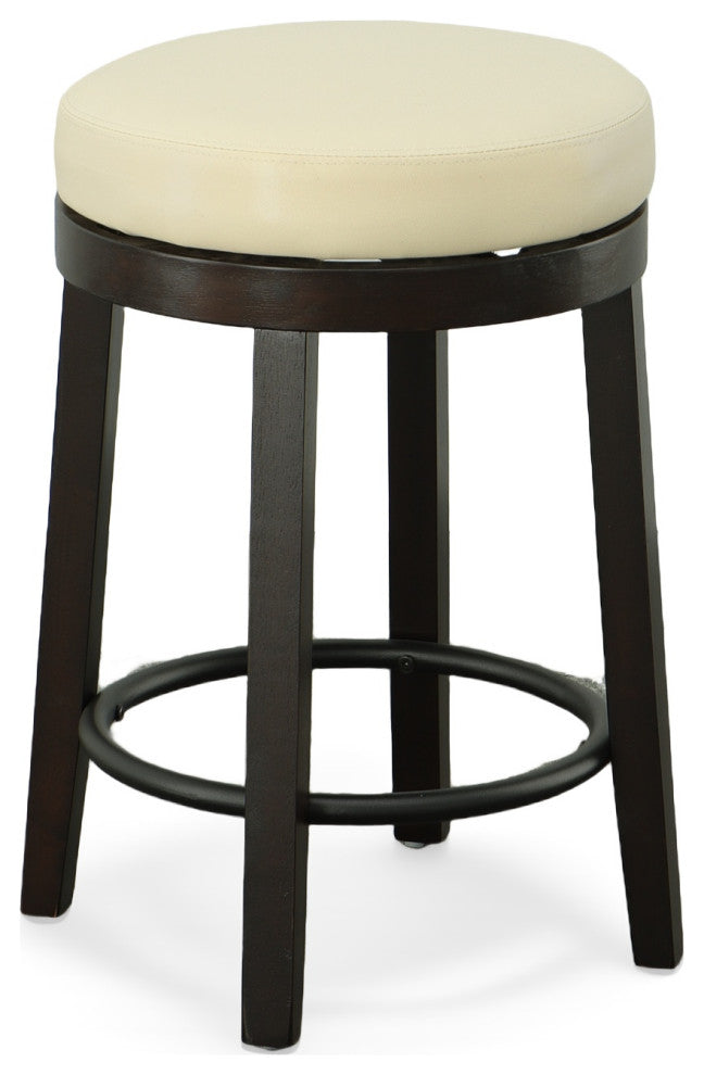 Era Swivel 24" Counter Stool, Cream and Espresso