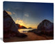 Hills in Beautiful Mountain Beach, Landscape Canvas Art Print, 20"x12"
