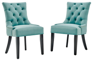 Regent Tufted Performance Velvet Dining Side Chairs - Set of 2 Mint