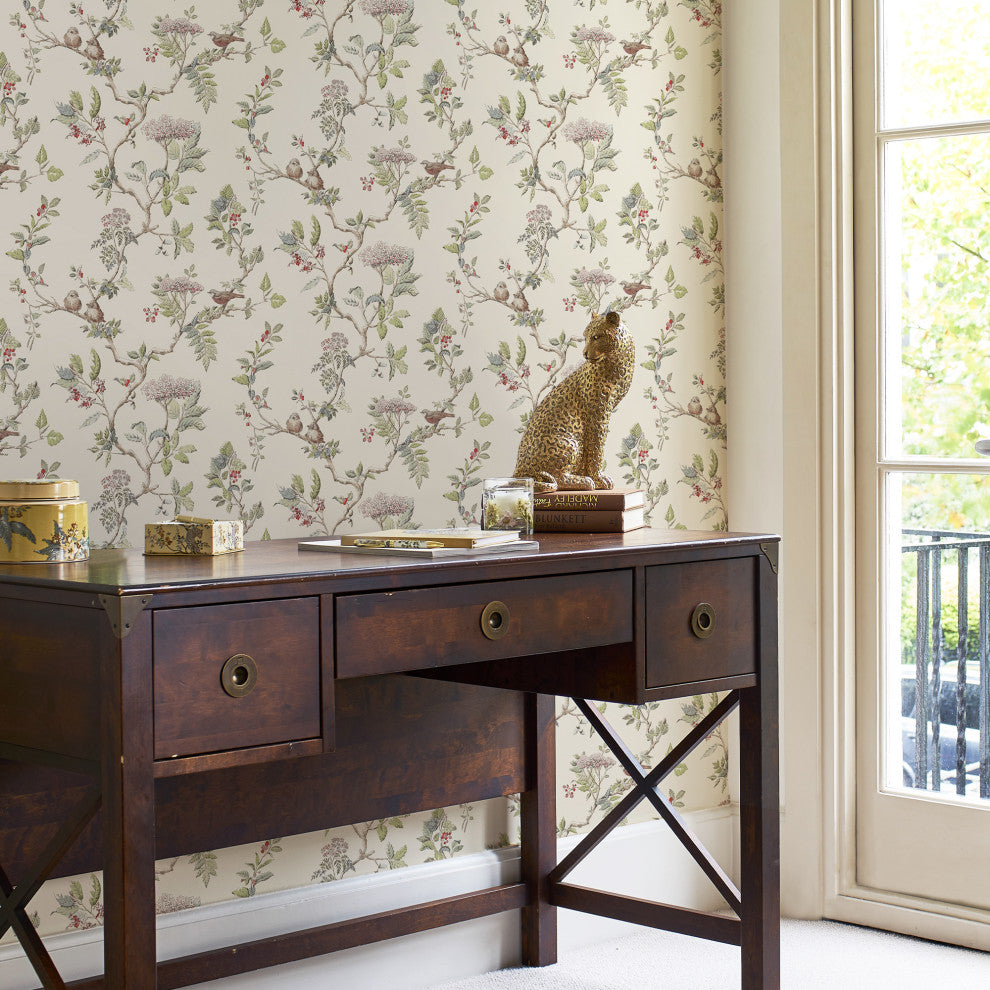 Laura Ashley Elderwood Wallpaper, Natural