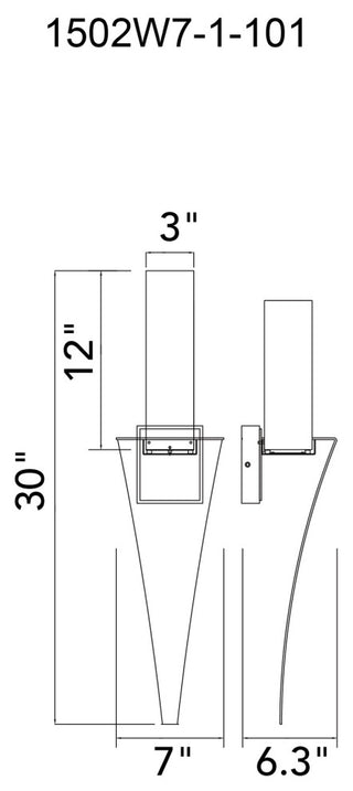 Catania Integrated LED Black Wall Light