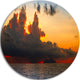 Beautiful Sunset Over The Clouds, Landscape Disc Metal Artwork, 23"