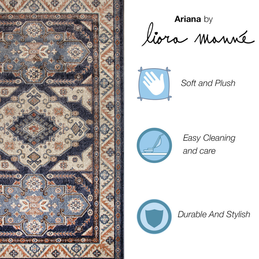 Ariana Floral Medallion Indoor Rug Blue 6'6"x9'4"