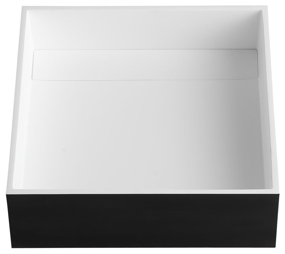 Black Matte 14" Square Solid Surface Resin Sink