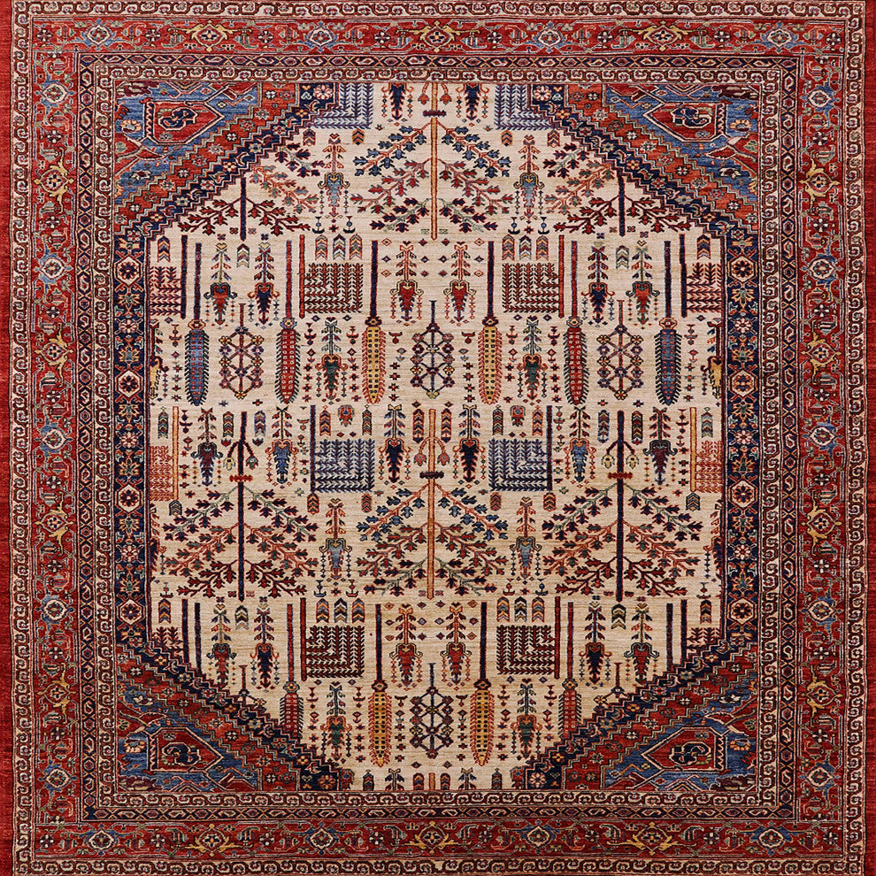 Ahgly Company Indoor Square Mid-Century Modern Area Rugs, 7' Square