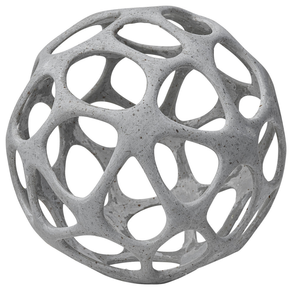 Spiro 7Lx7W Off-White Hollow Decorative Orb
