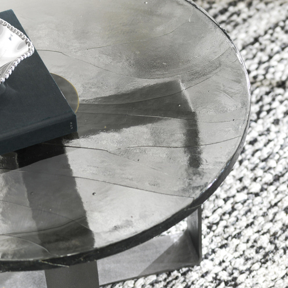 Kosas Home Keith 28" Glass Black Coffee Table