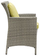 Light Gray Peridot Conduit Outdoor Patio Wicker Rattan Dining Armchair
