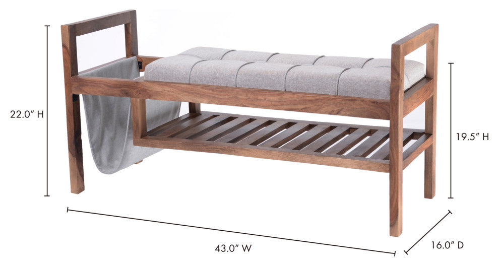 Scandinavian Scandi Bench - Brown