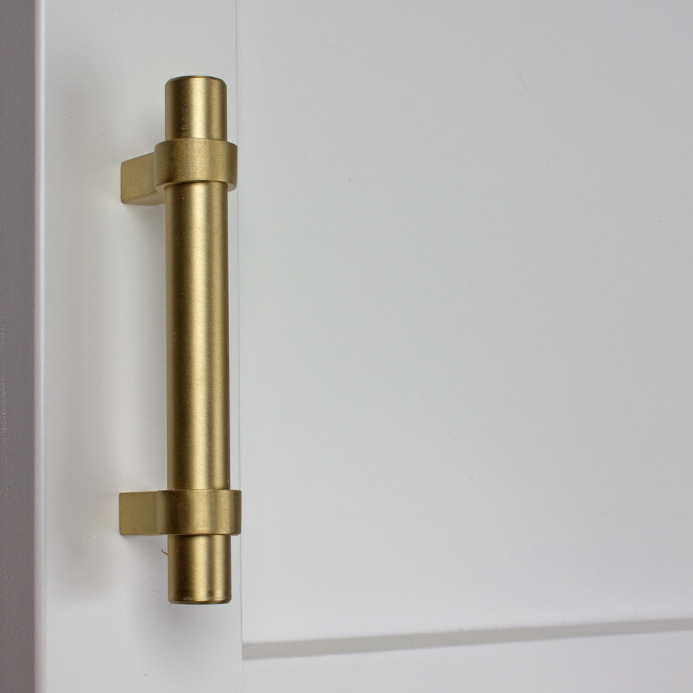 3" Screw Center Solid Steel Euro Bar Pulls, Set of 10, Satin Gold