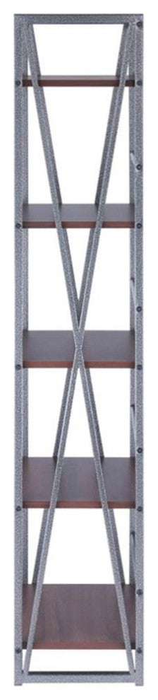 Isa 5-Tier Shelf, Graphite and Walnut
