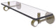 Clearview 16" Glass Shelf with Groovy Accents, Antique Brass