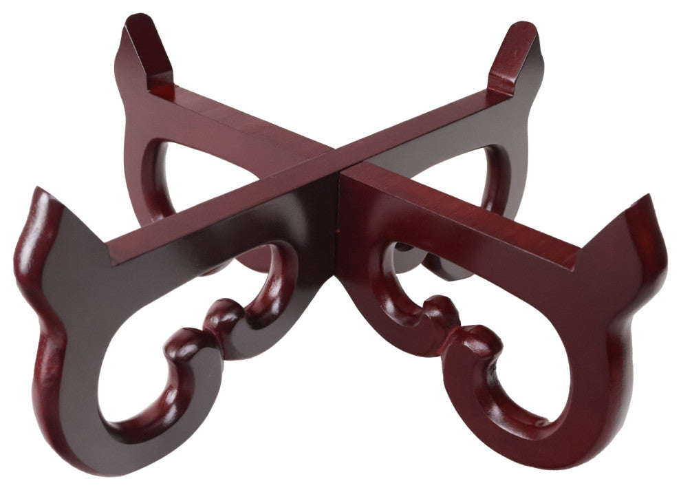 Cross Leg Oriental Fish Bowl Stand, 10.5"w