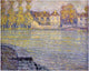 Henri Le Sidaner Houses by the River at Sunset Gallery Wrapped Canvas Print