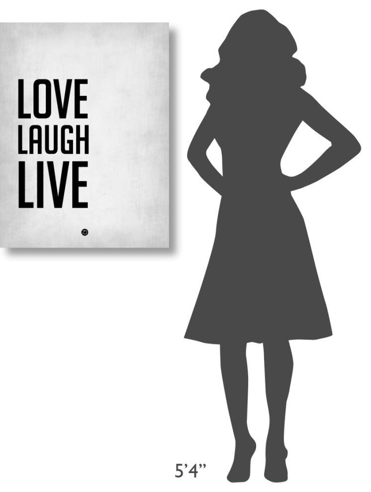 "Love Laugh Live Poster Grey" Fine Art Print