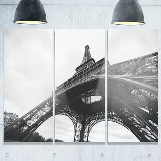 "Paris Eiffel Tower Side View" Metal Wall Art, 3 Panels, 36"x28"