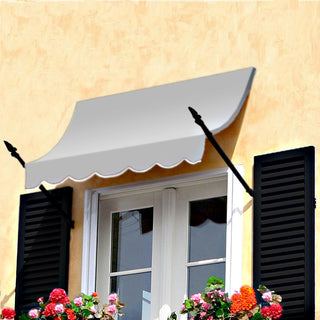 Awntech 3' New Orleans Acrylic Fabric Fixed Awning, Gray