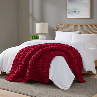 Madison Park Chenille Chunky Knit Throw