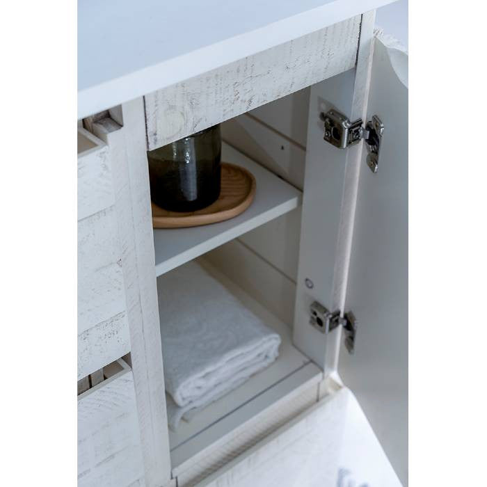 Fresca Formosa Modern 72" Rustic White Double Sink Vanity, Faucet Fft3111bn