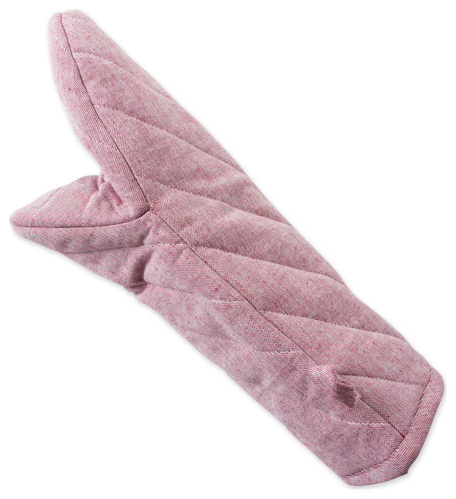 Barn Red Solid Chambray Oven Mitt, Set of 2